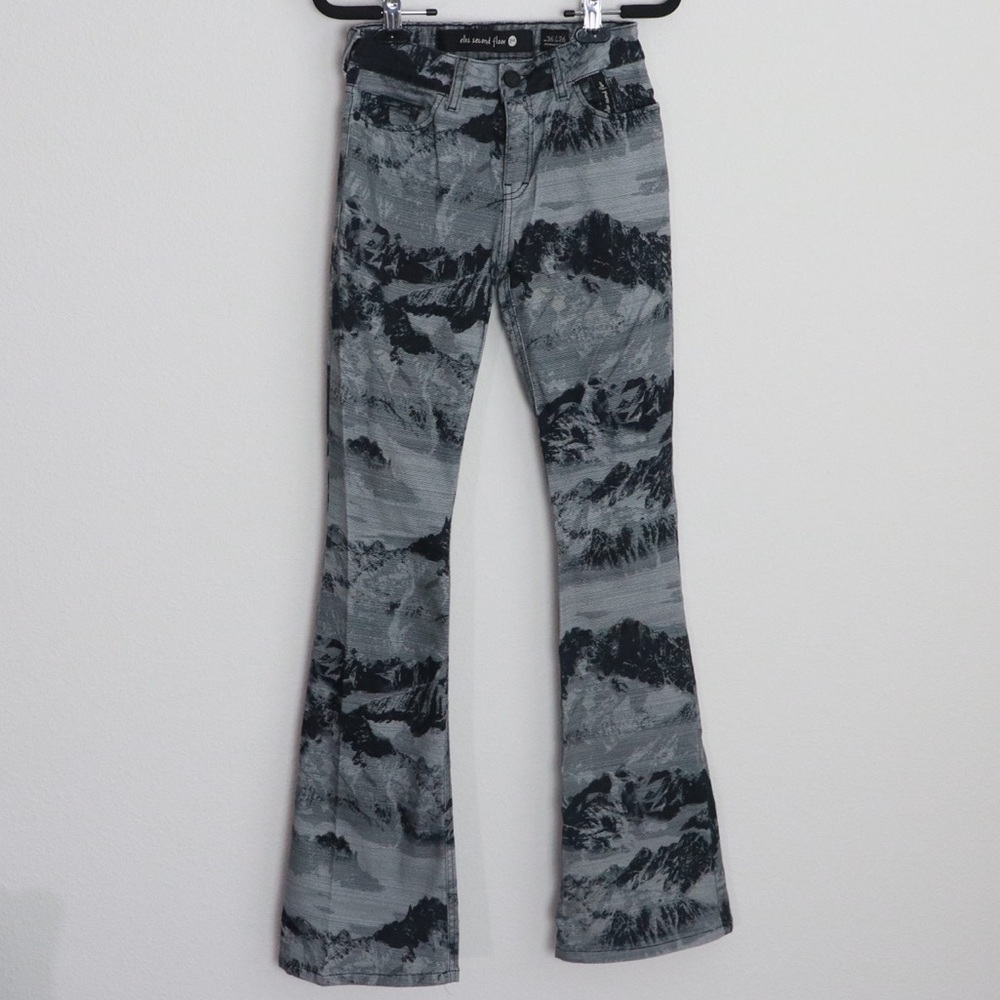 Ellus Second Floor Grey Black Straight Pants 25